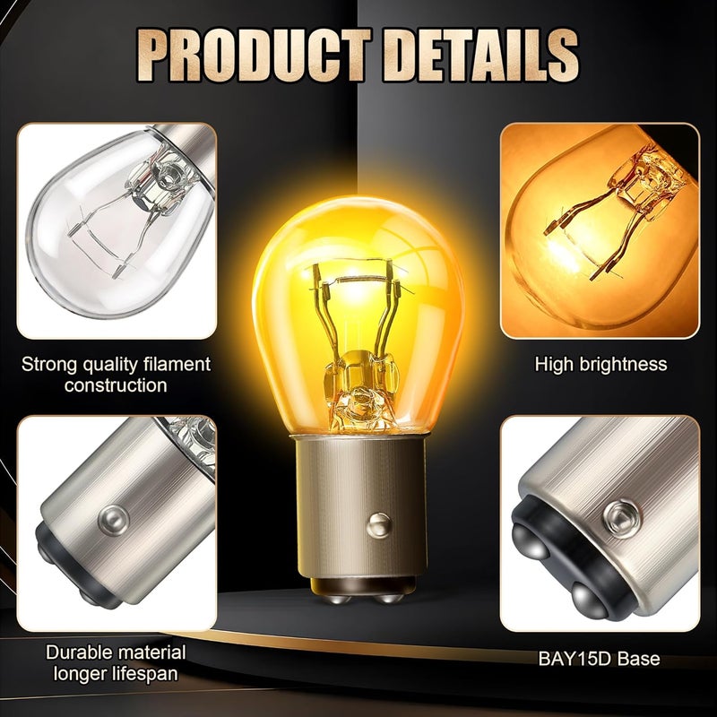 Meonum 30 Pack 1157 Bulbs Light Long Life Replacement 12V 21W/5W Tail Turn Signal Brake Light Bulb Bulk Compatible with 7528 2357 2057 1016 1034 1076 for Marker Tail Running Parking - Image 4